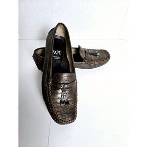 Impo Coppery Brown Crocodile Loafers Leather Lining Slip On Loafers Size…